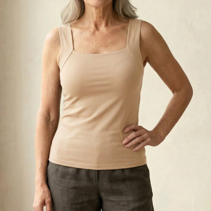 Marnie Built-In Bra Tank Top in Nude