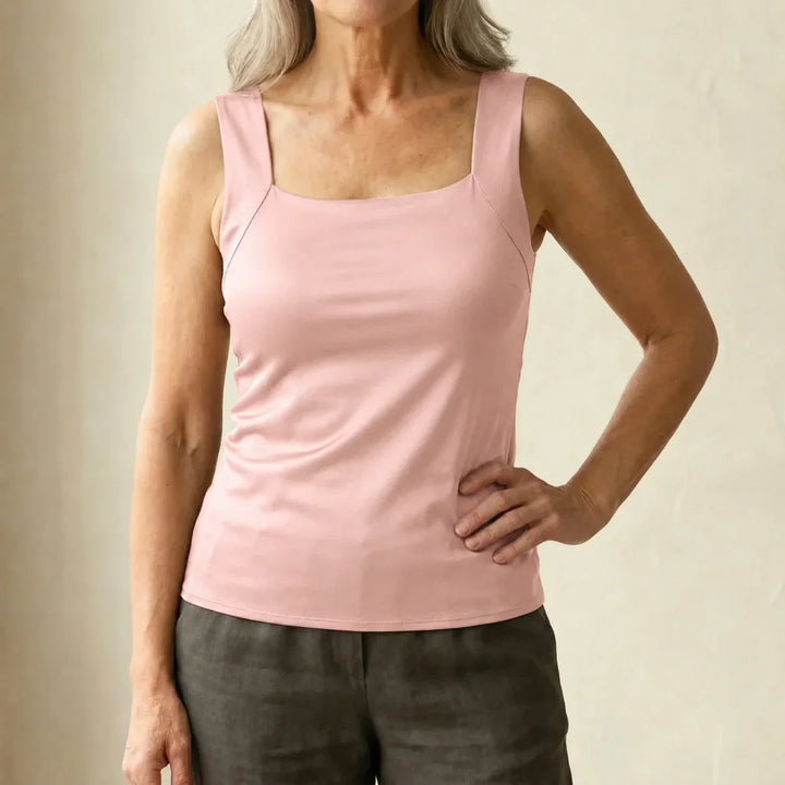 Marnie Built-In Bra Tank Top in Pink