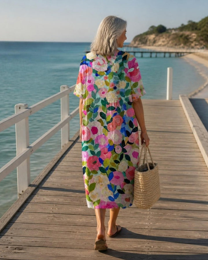 Nathalie V-Neck Dress - back