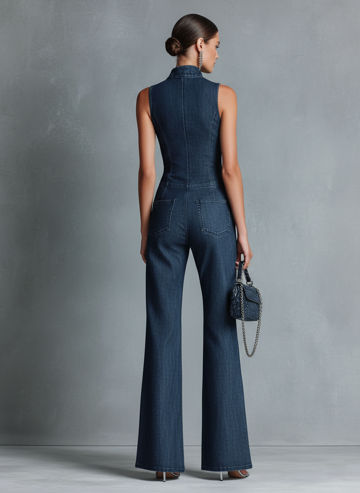 Denise | Wide Leg Denim Jumpsuit