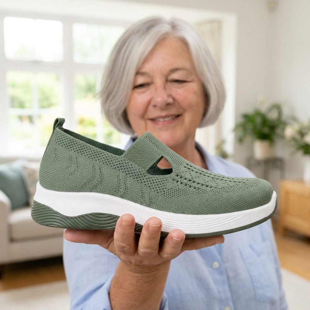 Tamsin orthopaedic slip-on worn through a normal day