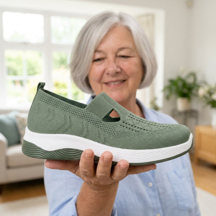 Tamsin orthopaedic slip-on worn through a normal day