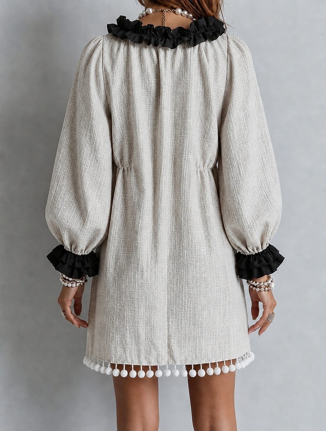 Amabel | Ruffle-Trim Puff Sleeve Mini Dress