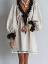 Amabel | Ruffle-Trim Puff Sleeve Mini Dress