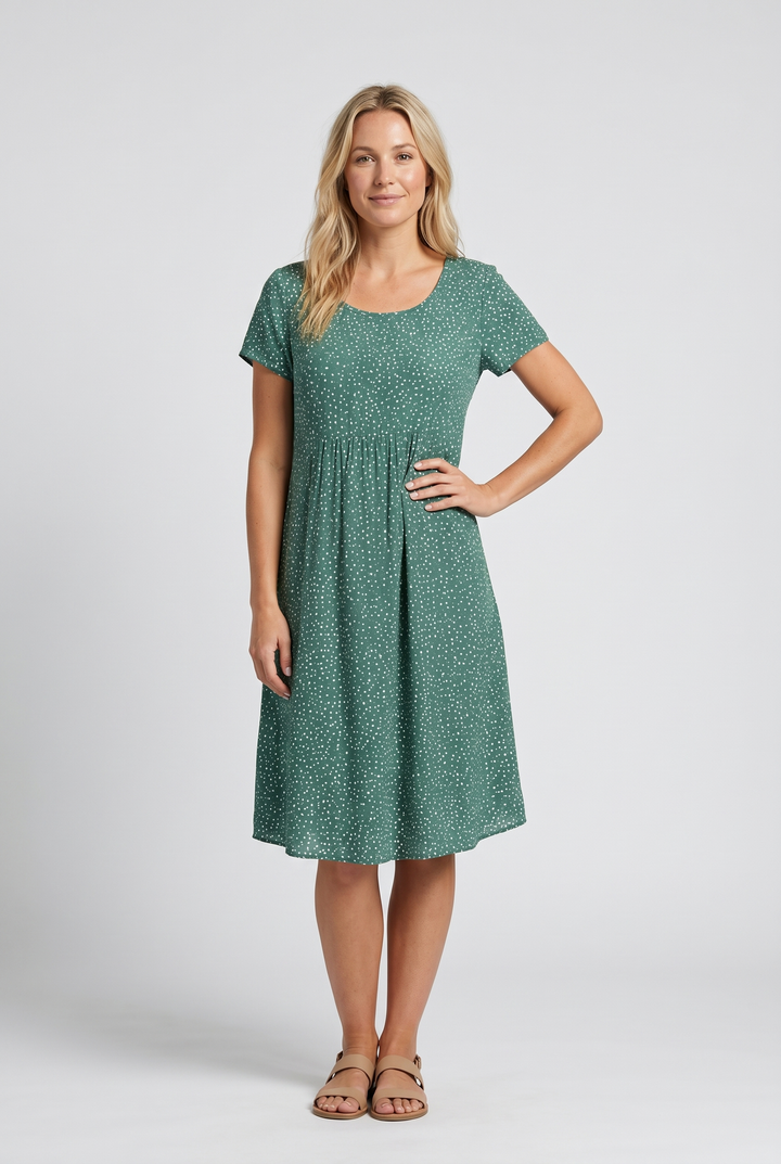 Romy | V-Neck Short Sleeve Midi Dress