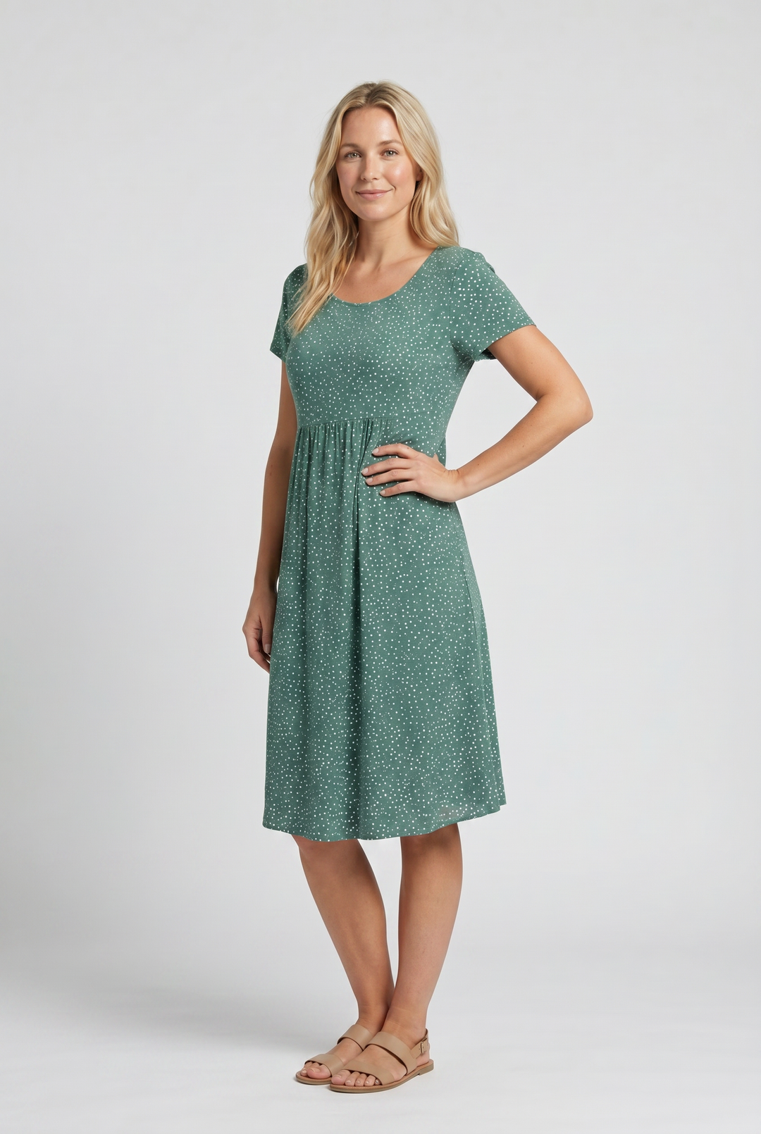 Romy | V-Neck Short Sleeve Midi Dress