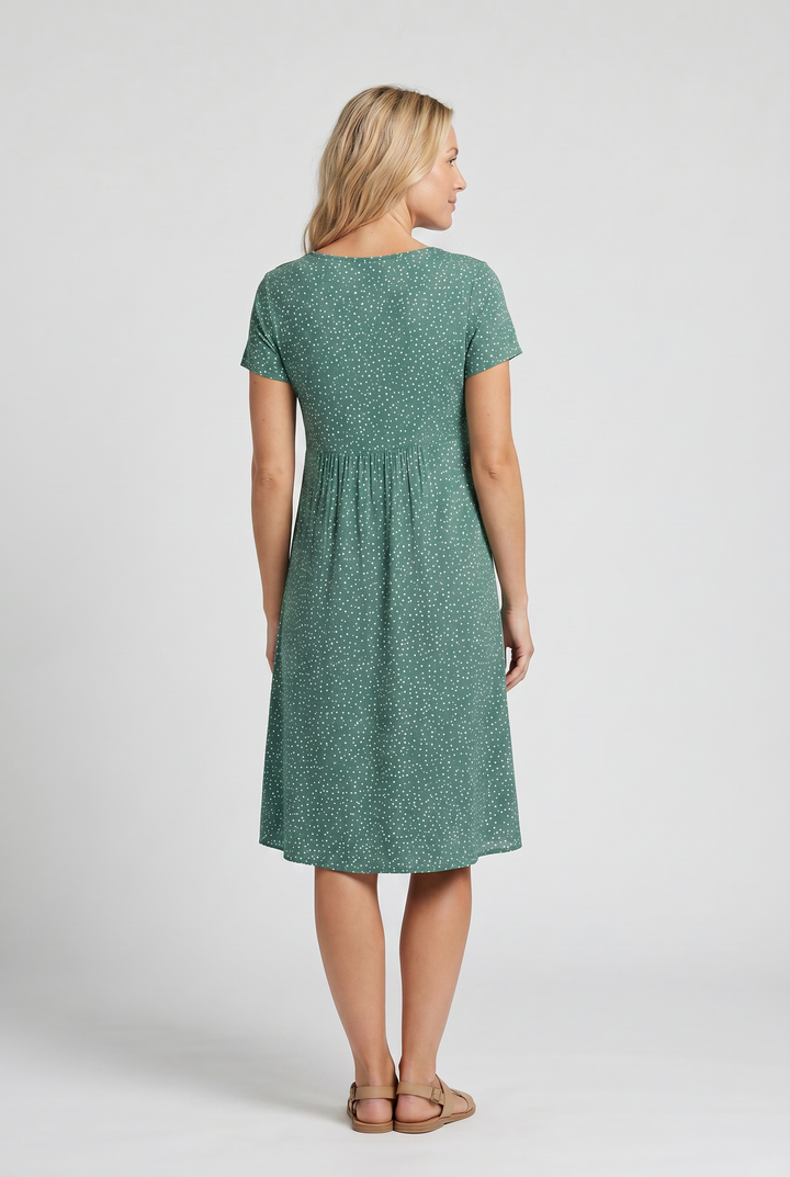 Romy | V-Neck Short Sleeve Midi Dress