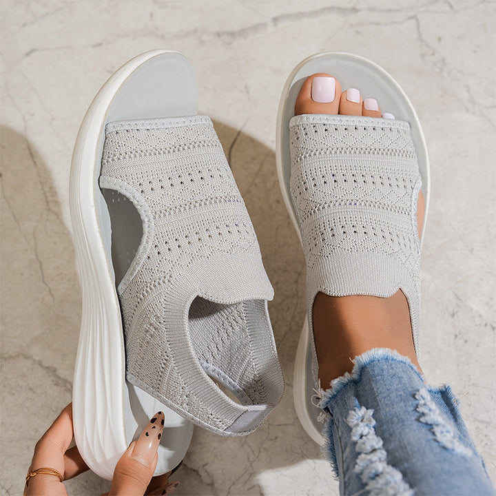 Zina breathable knit platform sandals