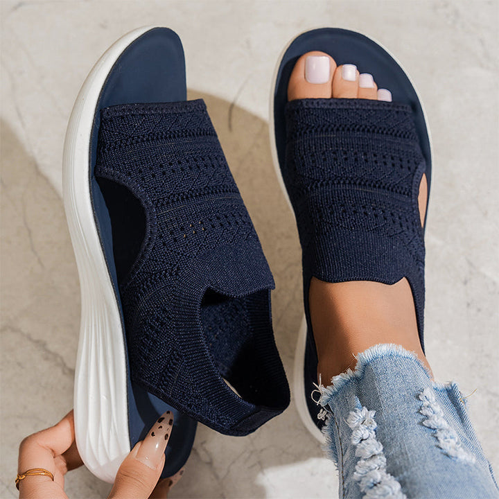 Zina breathable knit platform sandals