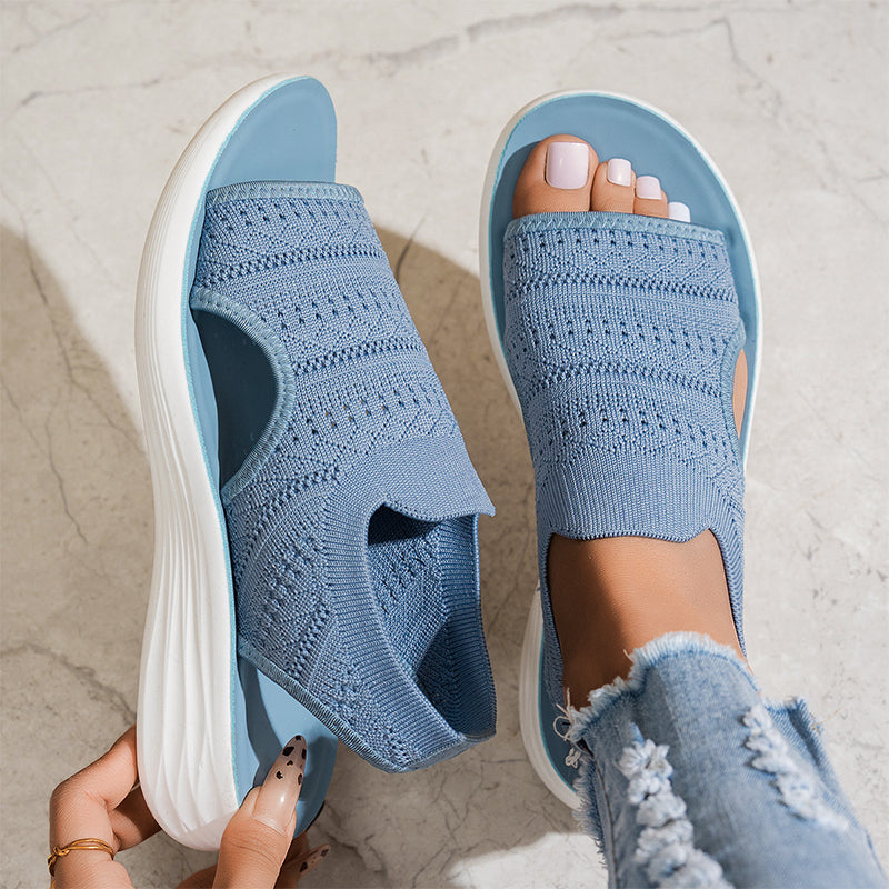 Zina breathable knit platform sandals
