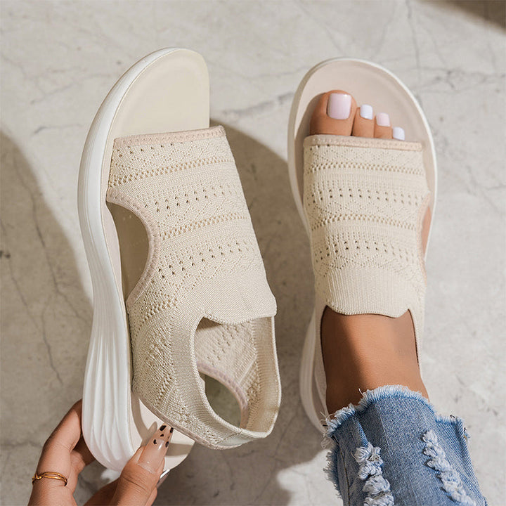 Zina breathable knit platform sandals