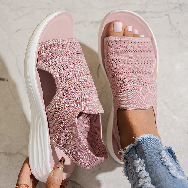 Zina breathable knit platform sandals