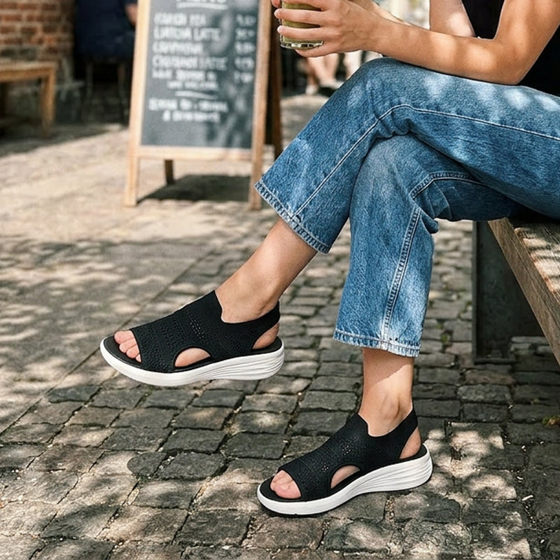 Zina breathable knit platform sandals