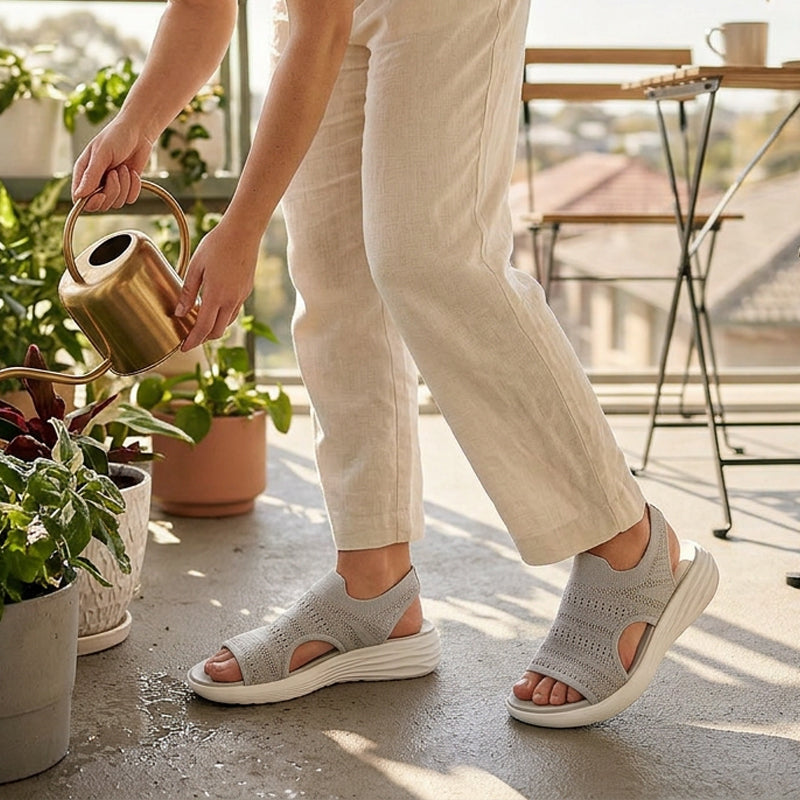 Zina breathable knit platform sandals