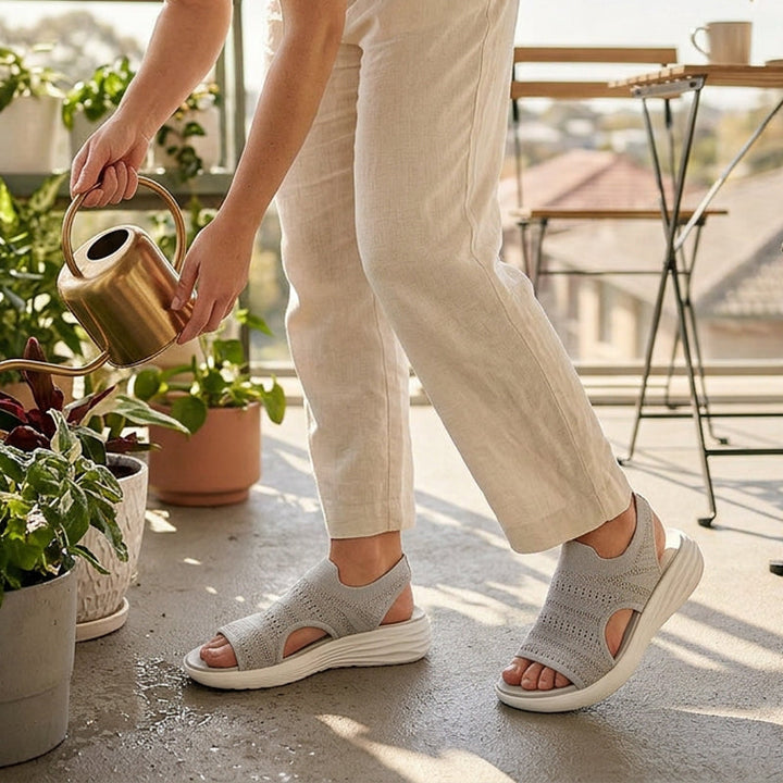 Zina breathable knit platform sandals