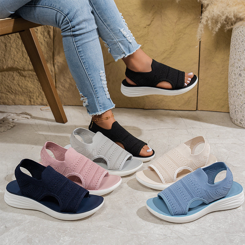 Zina breathable knit platform sandals