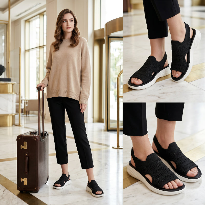 Zina breathable knit platform sandals