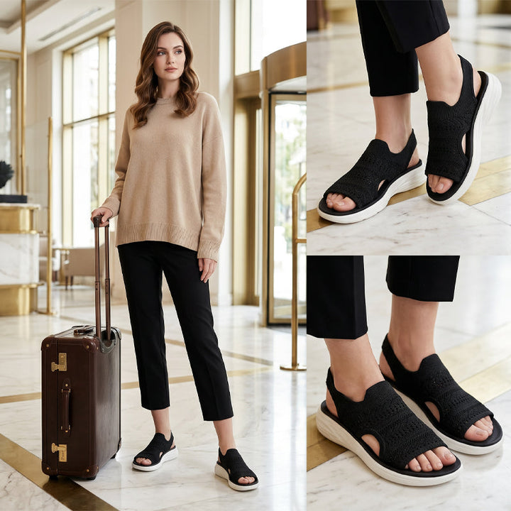 Zina breathable knit platform sandals